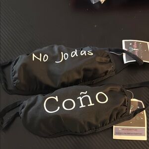 Black Face Masks with White Coño & No Jodás.